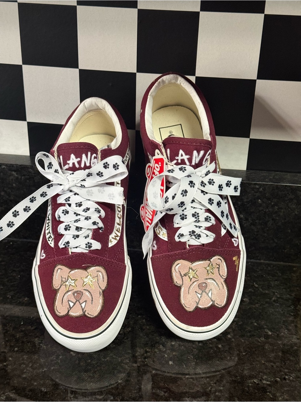 Custom Hand Painted MSU Vans Sz 7.5